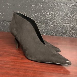 Black Suede Heeled Booties